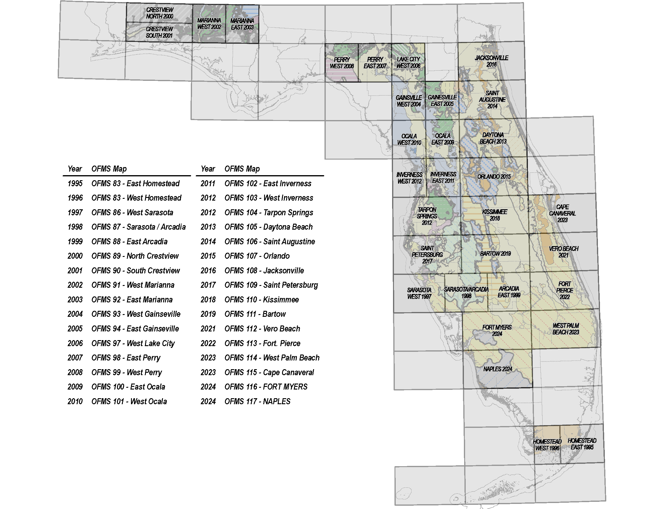 Geological map of Florida