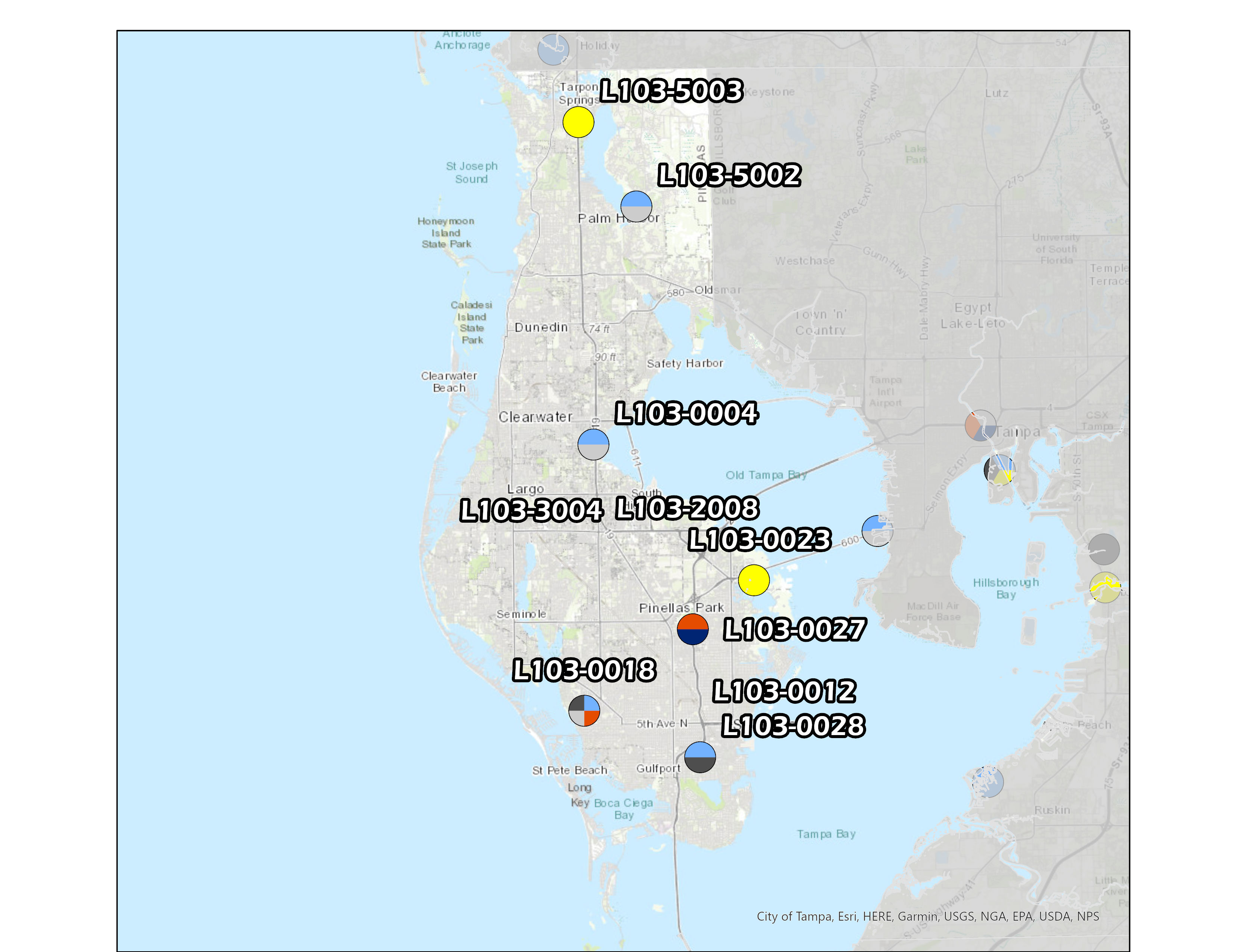 Pinellas County Map of Air Quality Testers