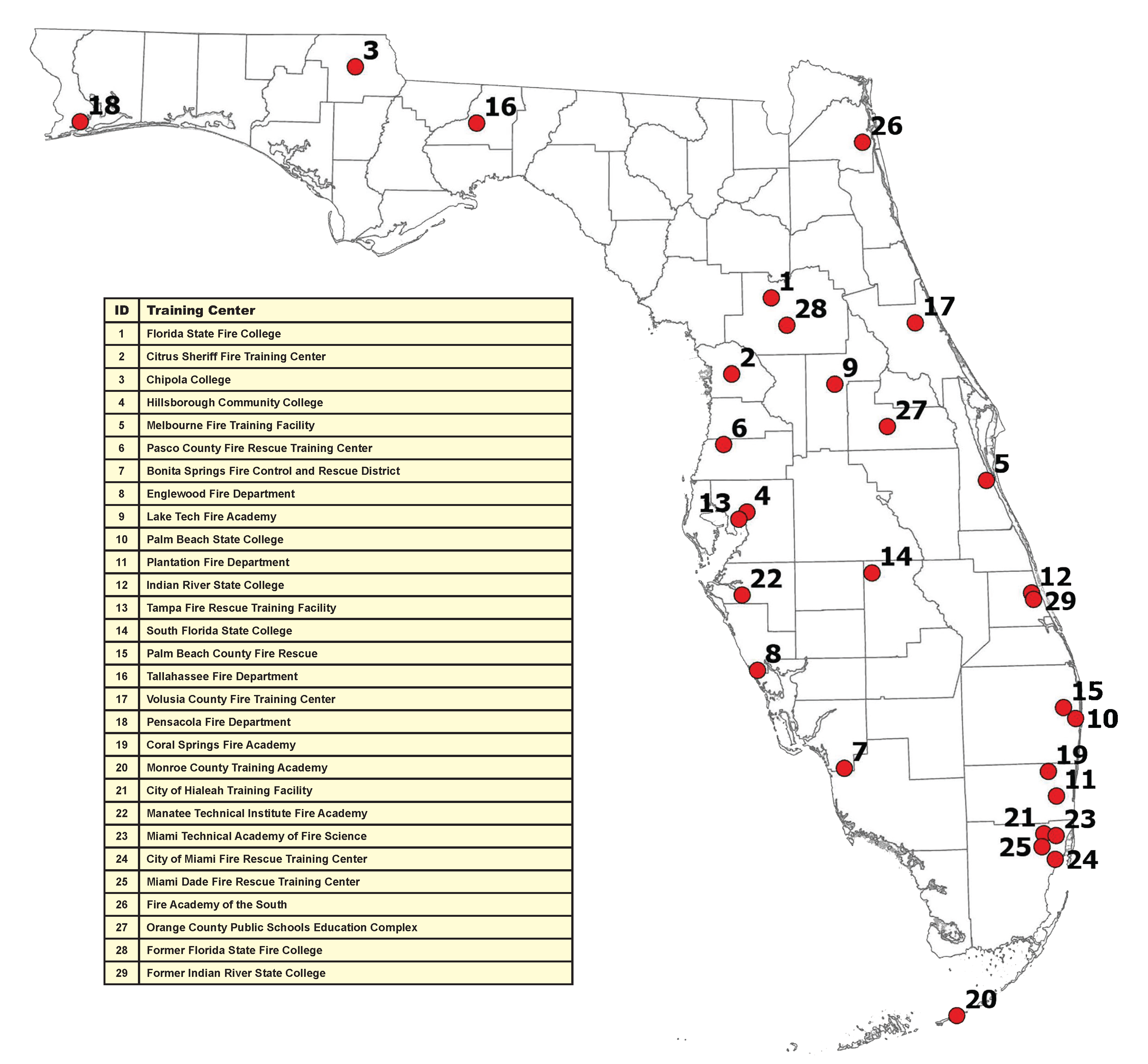 Current and Former Fire_Training_Facilities_map_2026
