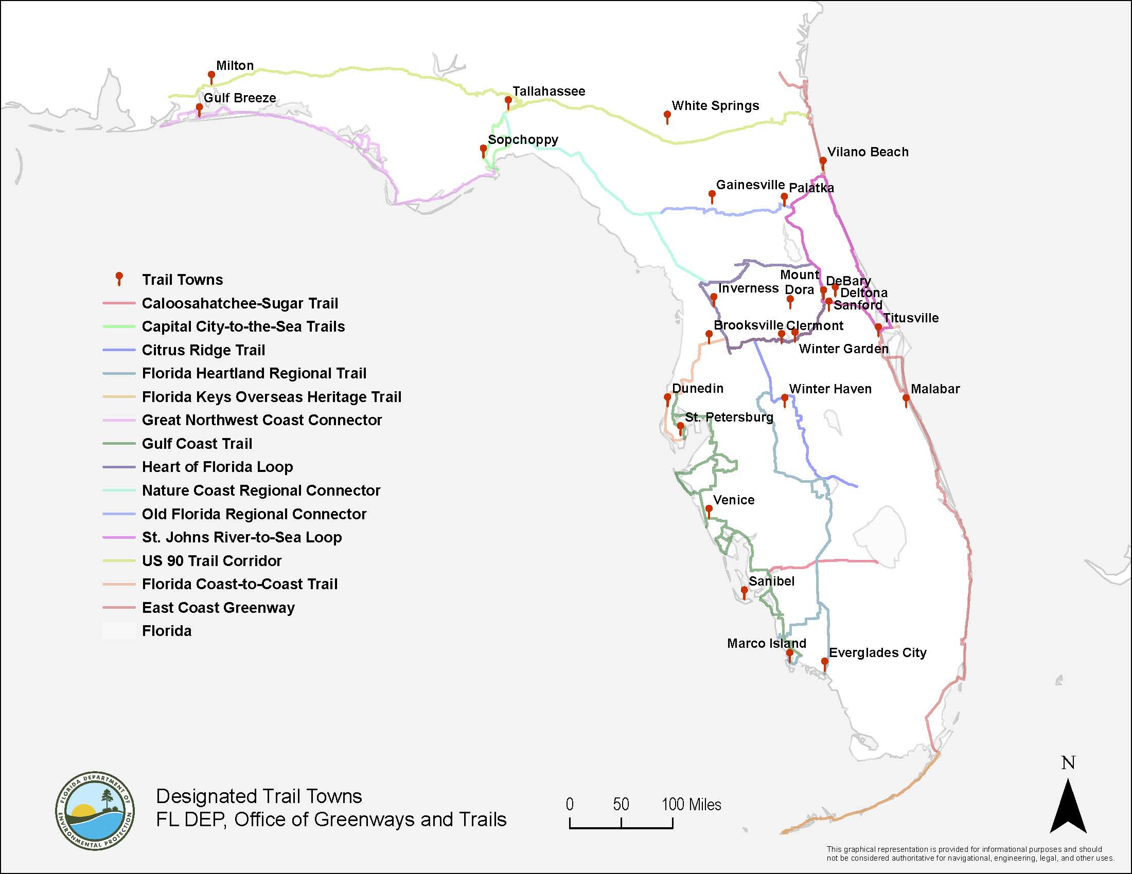 Trail Towns Map