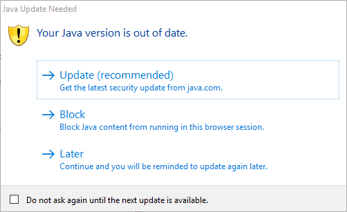 Java Update