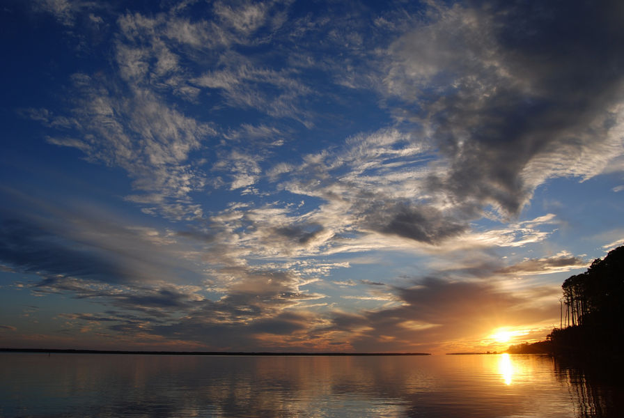 sunset over Apalachicola Bay