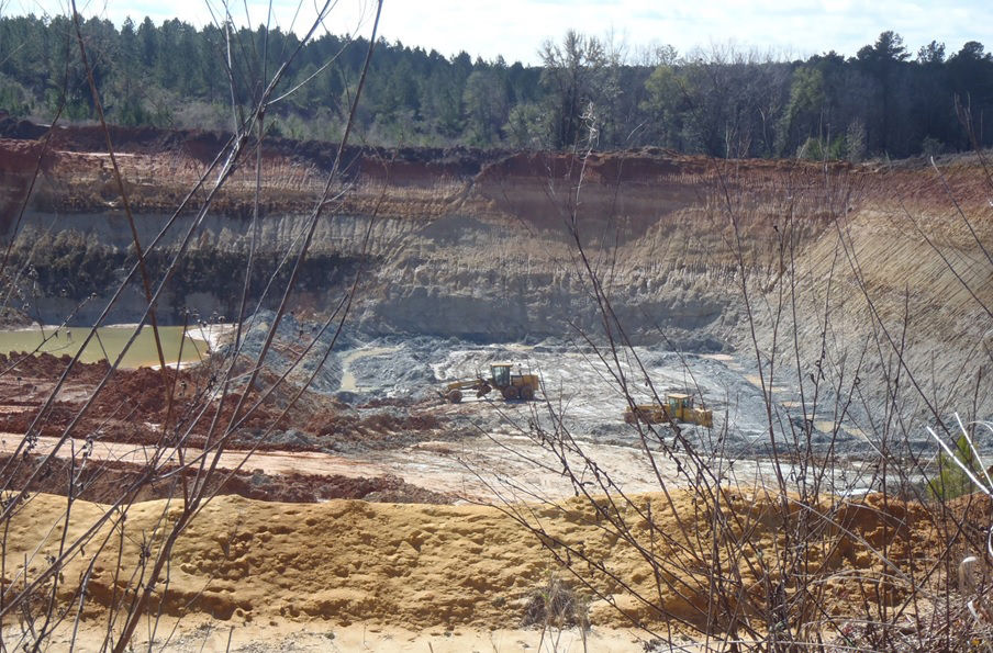 Fuller’s earth mining near Quincy, Florida at BASF Mine