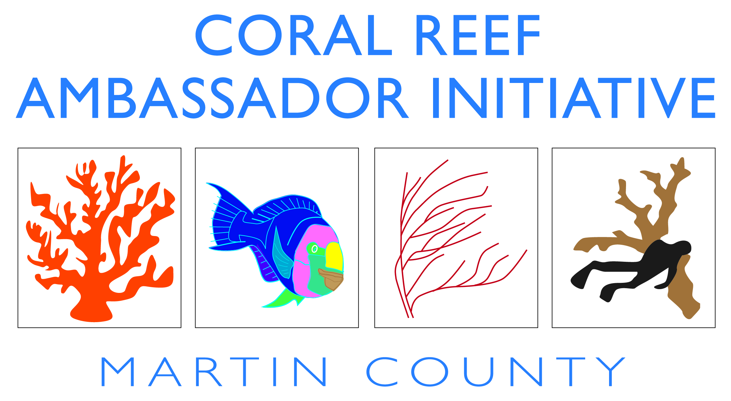 The official logo for the Coral Reef Ambassador Initiative, Broward County Florida.