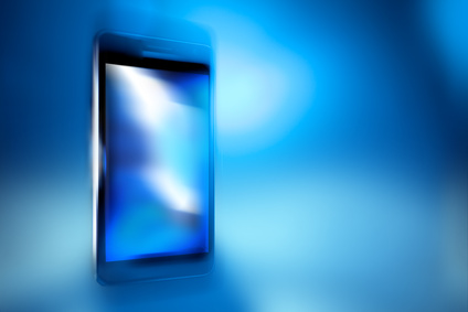Cell Phone with Blue Background