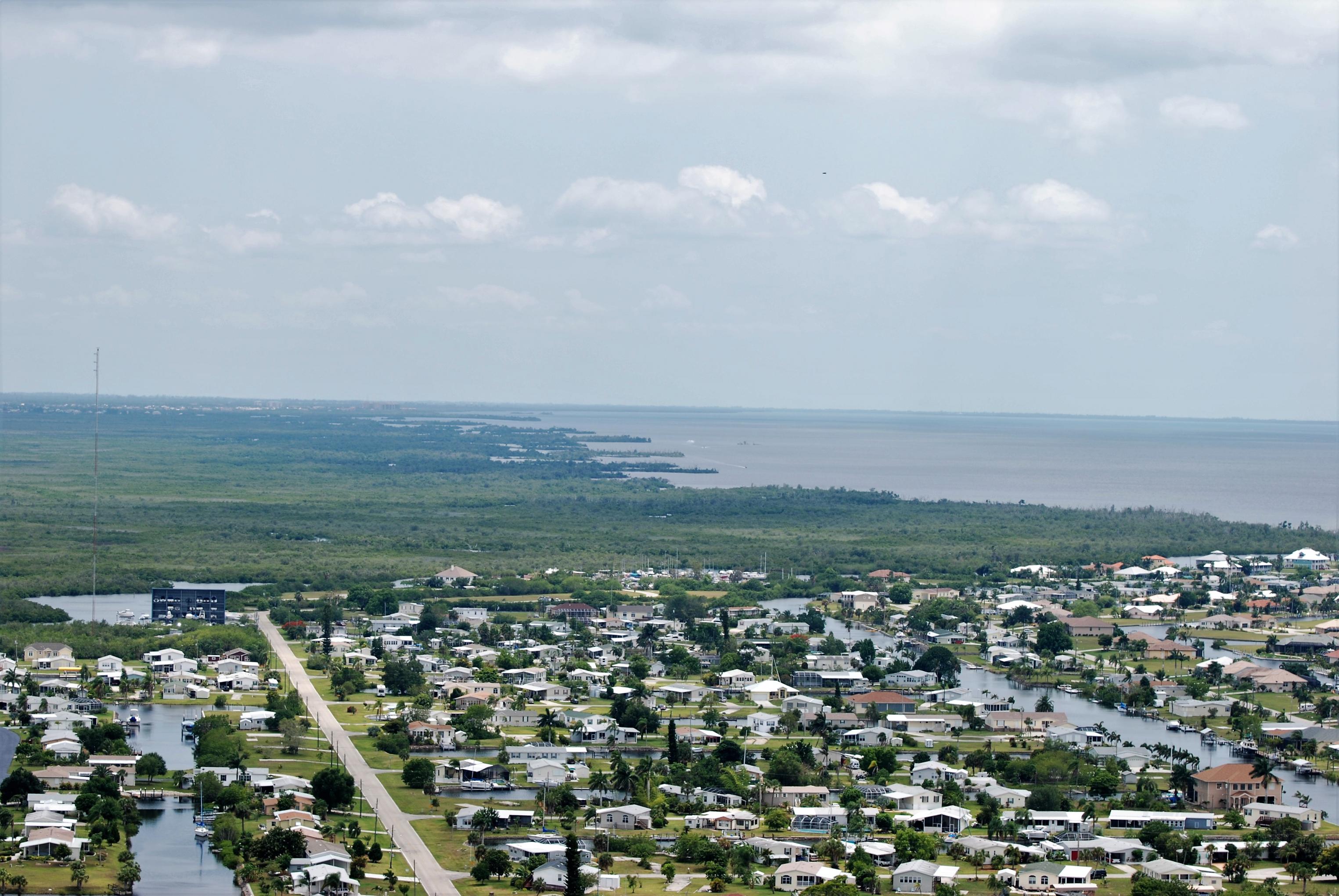 An aerial view of Punta Gorda and Charlotte Harbor.