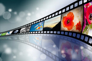 Film strip with outdoor images