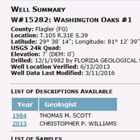 Florida Geological Survey Database Screenshot