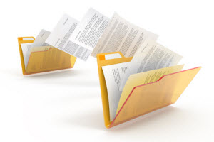 Folder Envelopes exchanging documents