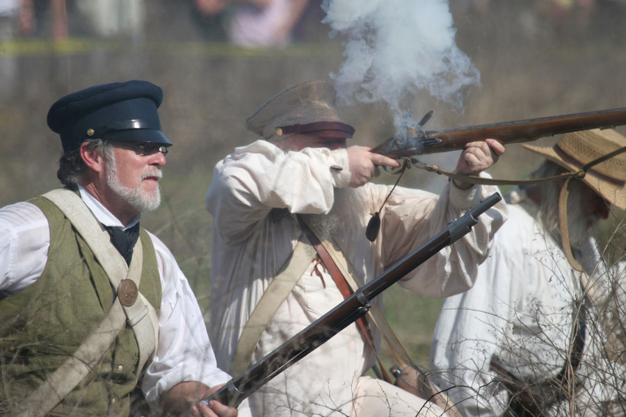 Reenactors fire at Battle of Okeechobee 2011