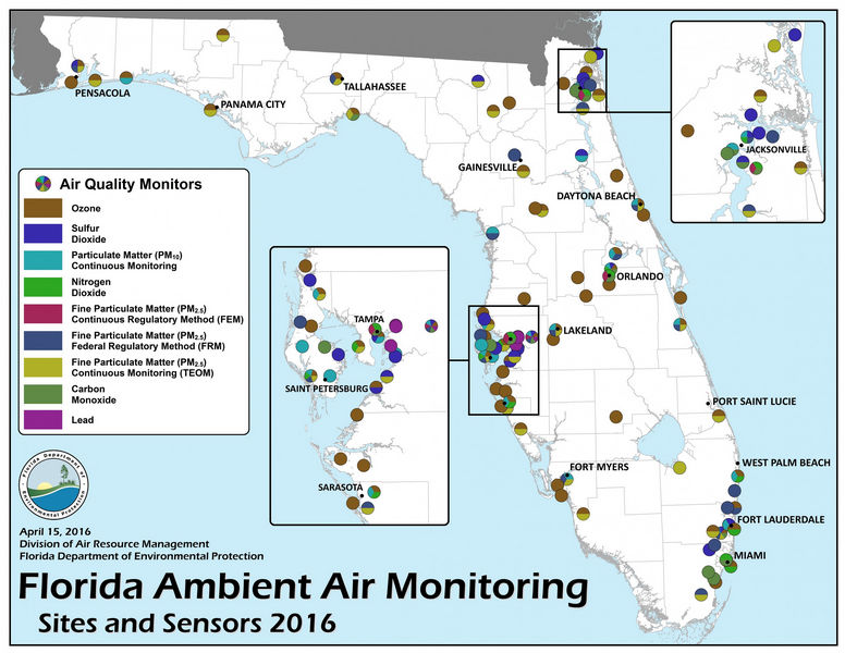 2016 Ambient Air Monitoring Site map