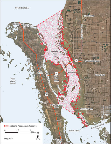 Matlacha Pass Aquatic Preserve map.