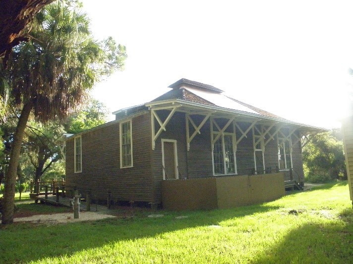 A picture of the Art Hall before a construction project at Koreshan State Historic Site.