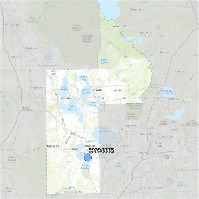 Lake County Air Monitoring Map