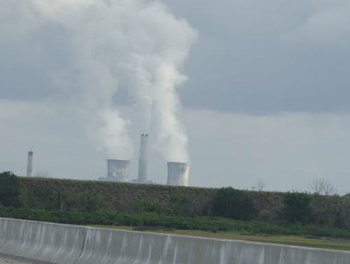 view of St. John River Power Park cooling towers