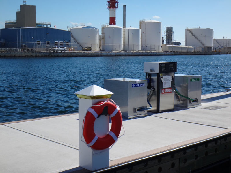   Fuel station and safety equipment at Stock Island Marina Village