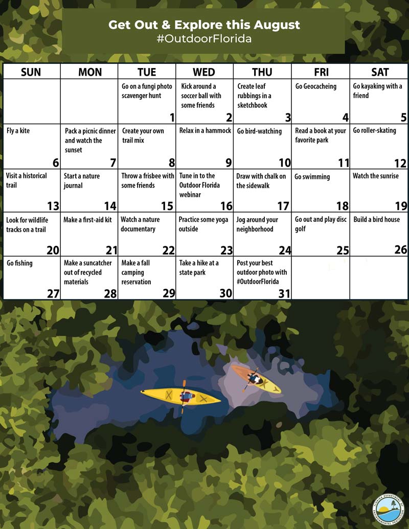 August 2023 activity month calendar