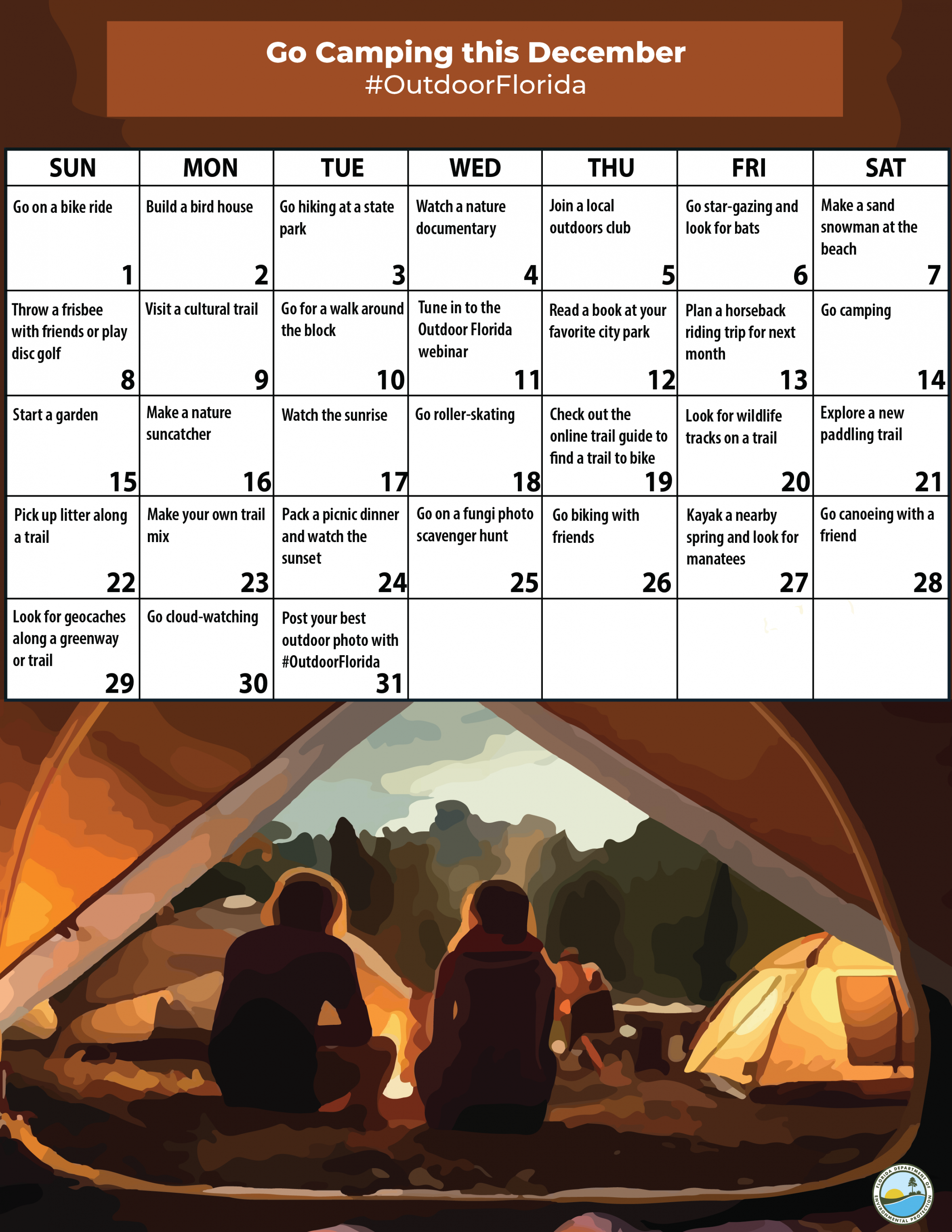 December 2024 activity month calendar