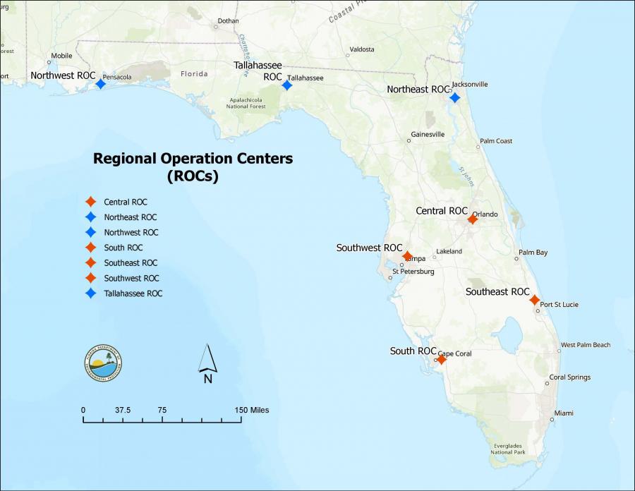 DEP DEAR The Water Quality Monitoring Program (WQMP) Regional Operation Centers (ROCs) Office Map 2024
