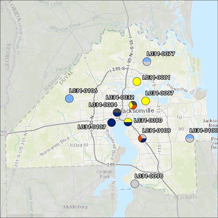 Duval County Air Monitoring Map