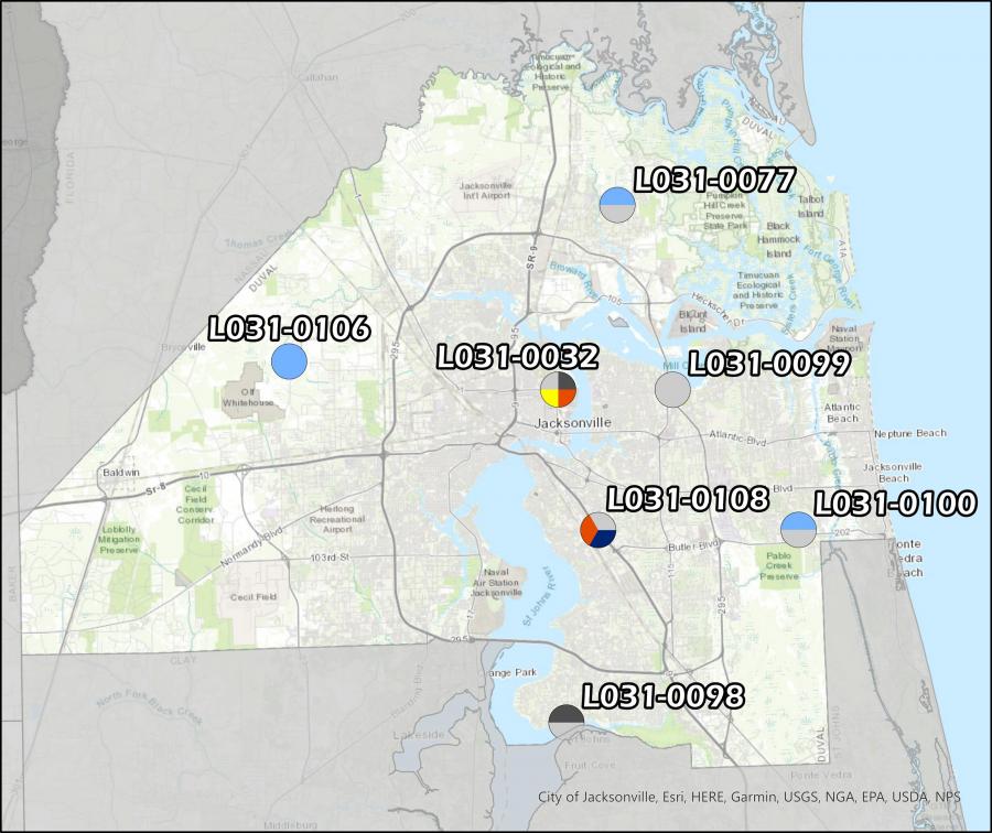 Duval County Ambient Air Monitoring Map