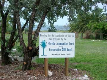 Florida Communities Trust-DEP Staff-Preservation 2000 funding sign example