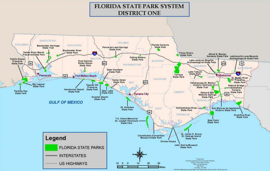 Florida State Parks District 1 Map