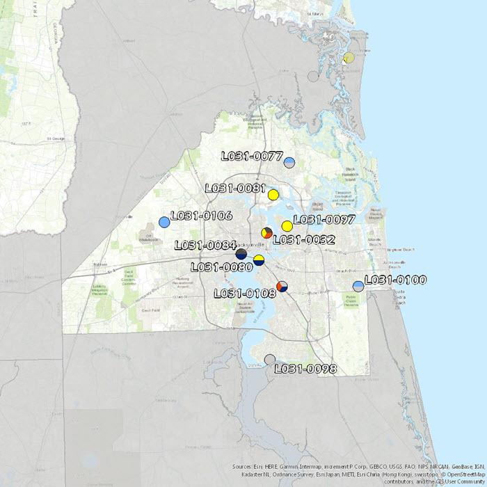 Duval County Air Monitoring Map