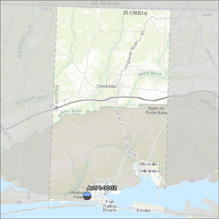 Okaloosa County Air Monitoring Map