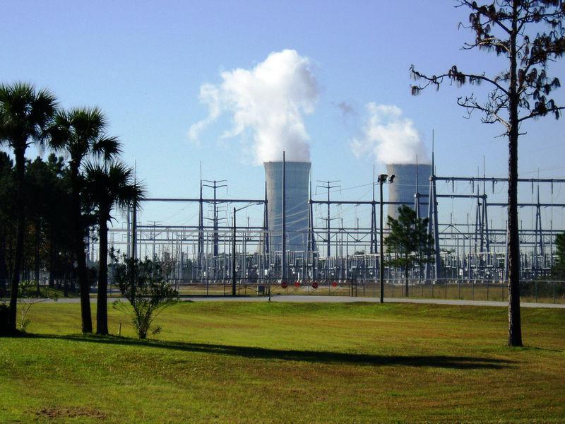 View of the cooling towers at the Curtis H. Stanton Energy Center in Orlando, Florida.