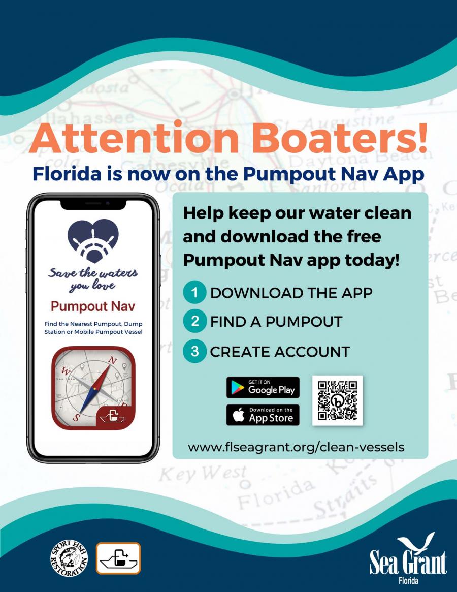 Pumpout navigation app flyer