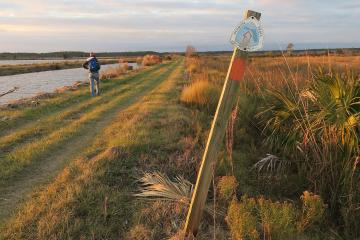 Florida Trail hiker in the St. Marks Refuge by Doug Alderson lr
