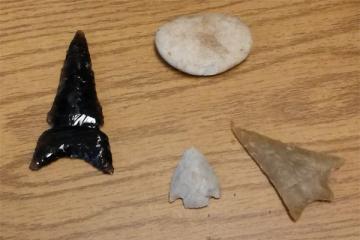 A collection of arrowheads and artifacts from the Florida Geological Survey
