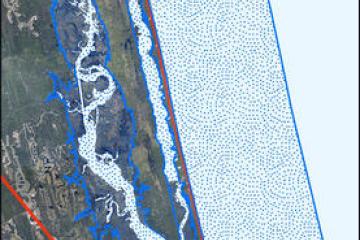 A map of the Guana River Marsh Aquatic Preserve Boundaries.