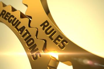 Rules Regulations Concept - Golden Cog Gears - 3D