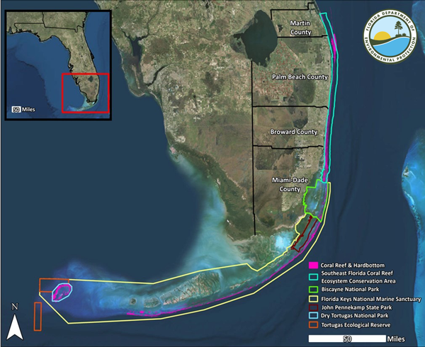 Map of the Southeast Florida Coral Reef Ecosystem Conservation Area