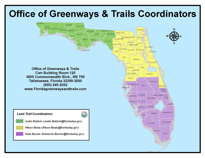 Office of Greenways and Trails Coordinators map