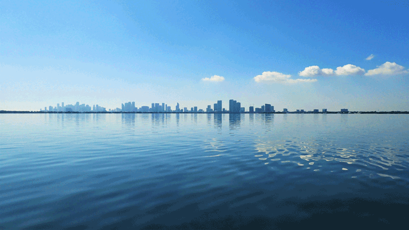 Biscayne Bay Aquatic Preserves with Miami Skyline