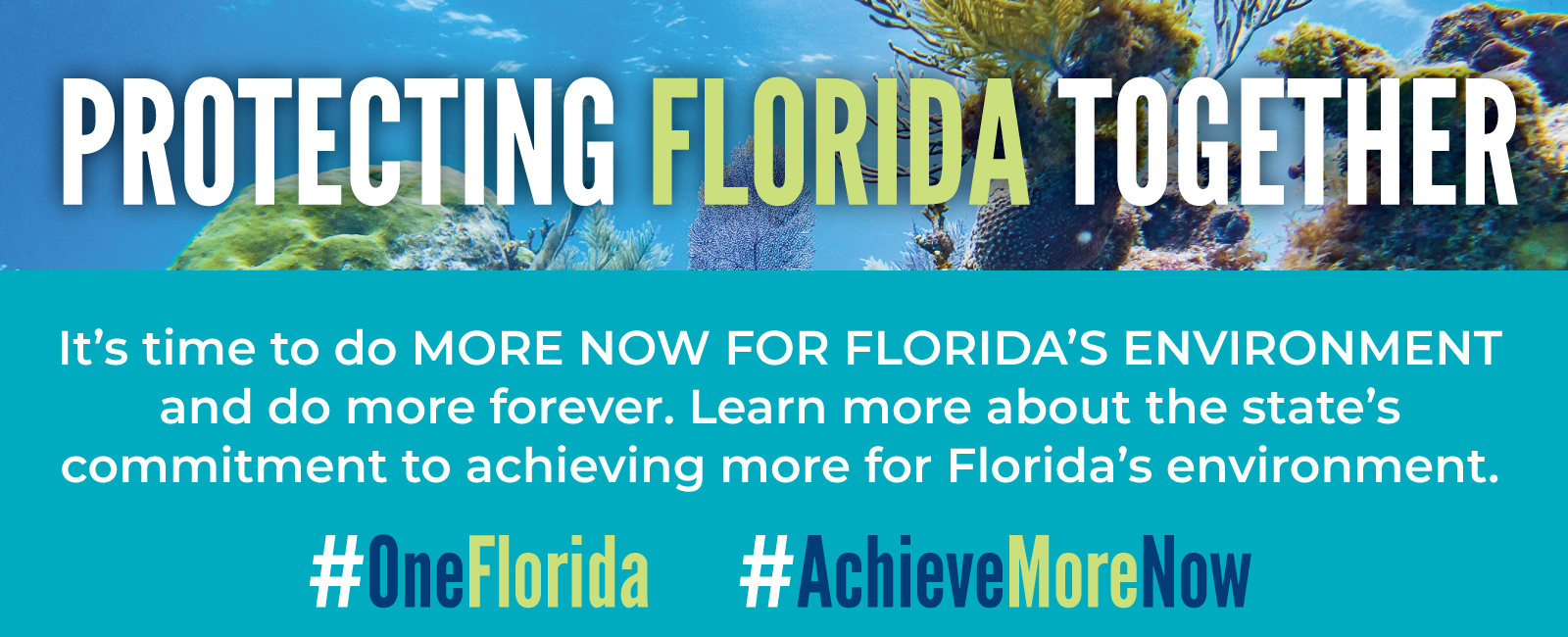 It’s time to do more now for Florida’s environment and do more forever. Learn more about the state’s commitment to achieving more for Florida’s environment.