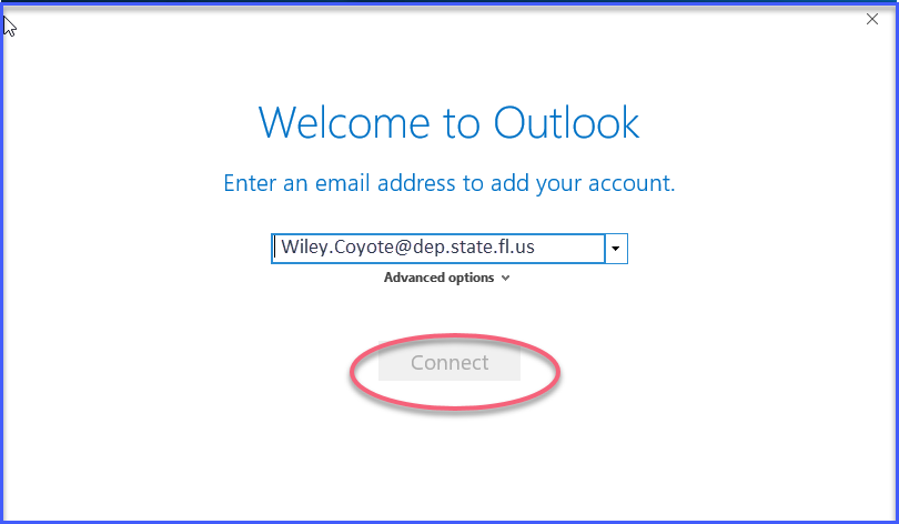 Remote Desktop -  Welcome to Outlook window