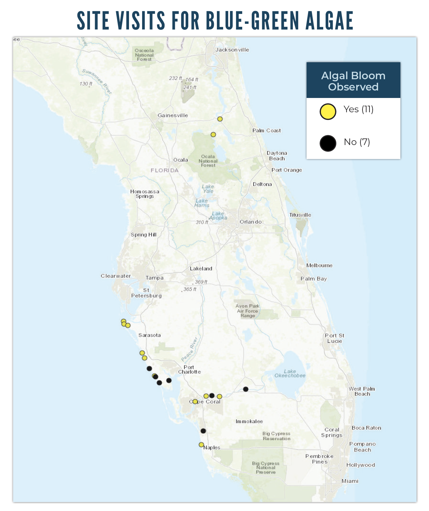 Site visit Map Algal Bloom Report WE 5/16/19