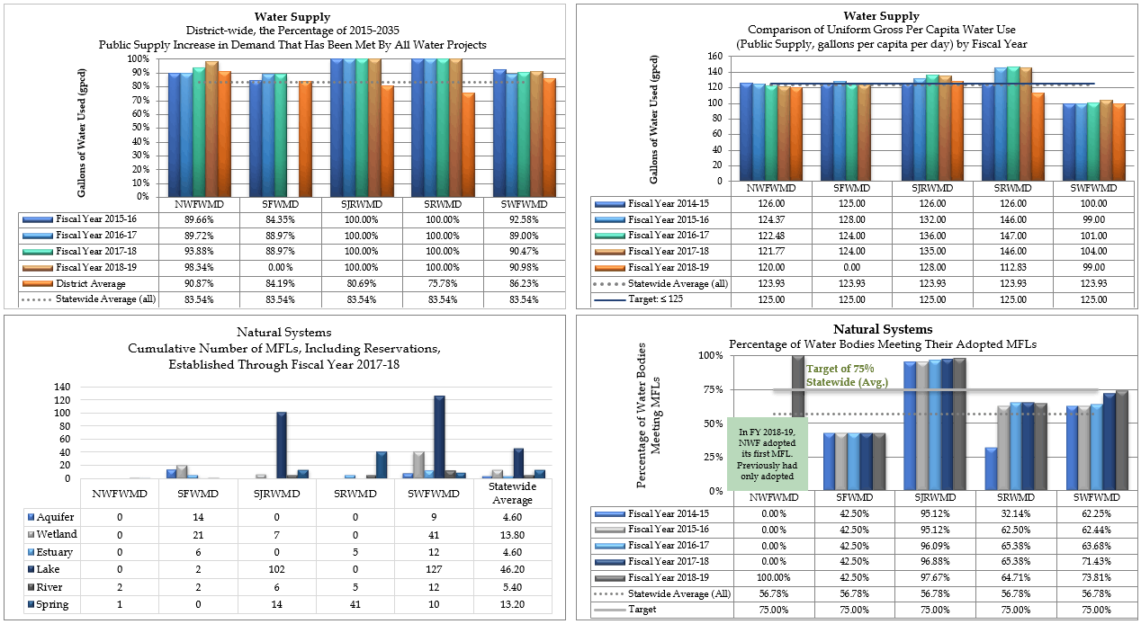 Water Supply and Natural Systems performance metrics for year ending December 2019
