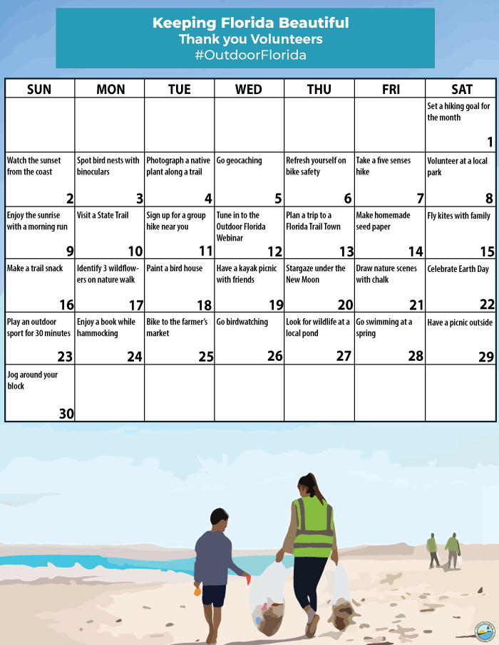 April 2023 activity month calendar
