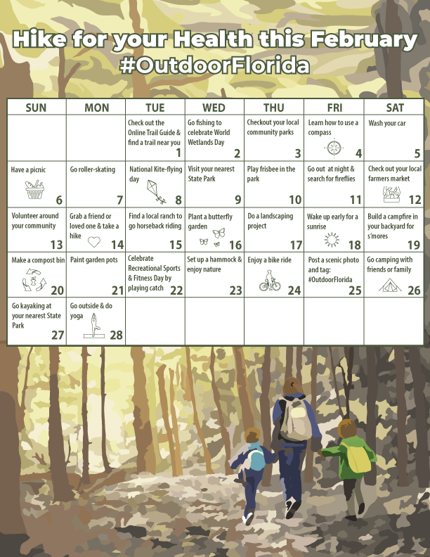 February monthly activity calendar