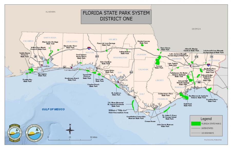 Florida State Parks District 1 Map