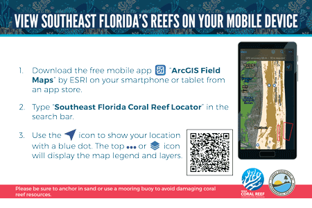 Coral reef locator app card