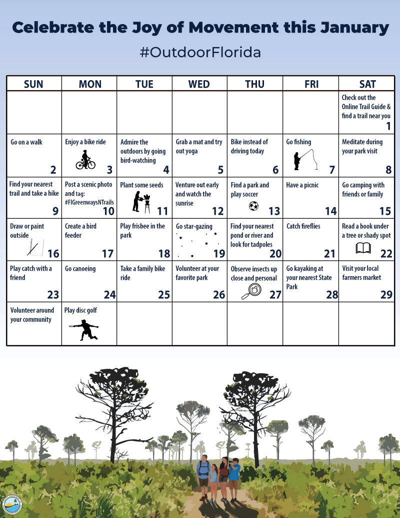 Activity Calendar for the Month of January