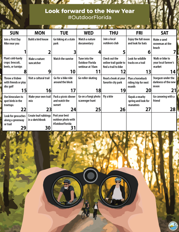 January 2023 activity month calendar